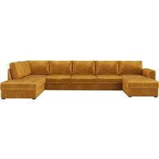 Taberk med Chaiselong og Divan 5-Personers Gul U Sofa 3 personers