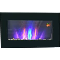 Schwarz - Wand Elektrokamine Elektrokamin mit led flammeneffekt,1000/2000w wandkamin, wandmontage Schwarz 72.5cm