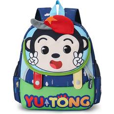 Multicoloured School Bags Dinamr (Blue) Schoolbag Rabbit Children Monkey Patterns Backpack Nylon Material Multicolour