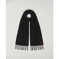 ADC Logo Embroidered Fringed Scarf - Black
