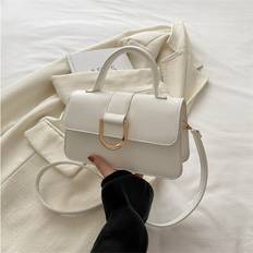 Dinamr (White) Street Fashion Pu Leather Handbag Small Box Bag 2024 Summer Designer Bag