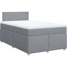 vidaXL Ramsäng Med Madrass Ljusgrå 120x190 cm Tyg Kontinentalsäng