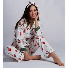 Gold - Women Sleepwear PJ Salvage Warm Wishes Cocktail Kisses Flannel Set - Gold