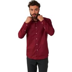 OppoSuits Blazing Burgundy Solid Button-Up Shirt - Red