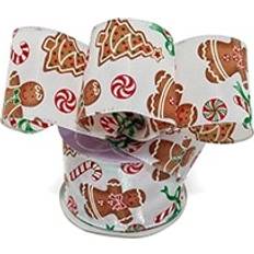 Christmas Gift Wrap Ribbons Paper Mart Gingerbread Christmas Wired Ribbon 2-1/2 X 10 Yards Polyester Embellishments & Trims