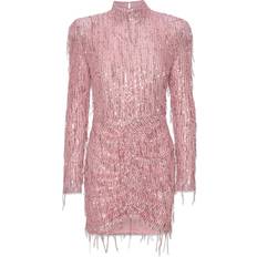 Short Dresses - Unisex ROTATE Birger Christensen Sequinned Mesh Mini Dress - Pink