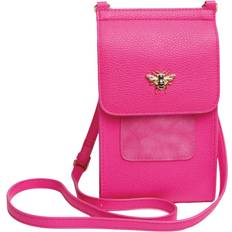 (Hot Pink) Vegan Leather Mini Bloomsbury Crossbody Phone Bag Bee