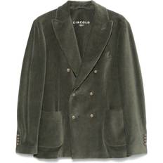 Velluto a coste Blazer Corduroy Double Breasted Jacket - Green