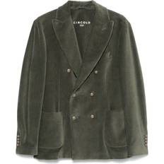Fløjl - Herre Blazere Corduroy Double-Breasted Jakke - Grøn