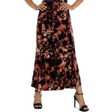 Velvet Skirts Los Angeles Velvet Pull On Maxi Skirt - Fire Opal Burnout