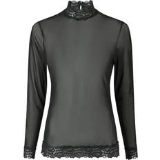 Neo Noir Blouses Neo Noir Liza Mesh Lace Blouse - Black/Sort