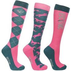 Hy Equestrian Unisex Adult Patterned Socks - Pack of 3