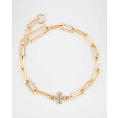 Tory Burch Good Luck Chain Pavé Bracelet Gold/Crystal (OS)