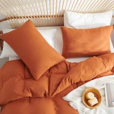 Polyester Duvet Covers AllModern Kylie Set Full with 2 Pillowcases Duvet Cover Orange