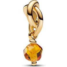 Jewelry Pandora Faceted Honey Eternity Circle Gold-Plated Dangle Charm