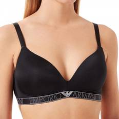 Armani Women Clothing Armani Iconic Microfiber Padded Triangle Bra - Black/Rose/Gold