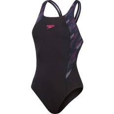 Swimsuits Speedo HyperBoom Splice Muscleback Badeanzug - Schwarz/Rosa