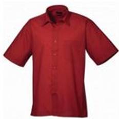 Clothing Premier Short Sleeve Poplin Shirt - Burgundy