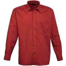 Clothing Premier Poplin Long-Sleeved Shirt - Burgundy