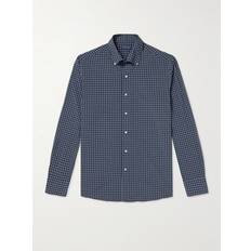 Peter Millar Orton Button-Down Collar Checked Woven Shirt - Blue