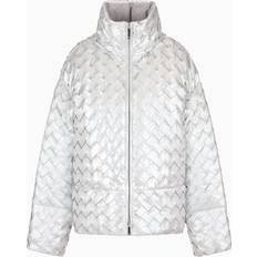 Emporio Armani Dam Ytterkläder Emporio Armani Metallic Vadderad Jacka Dam - Silver Metallic