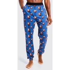 Jersey Yöasut boohooMAN Santa Weihnachts Loungewear-Hose - Blau