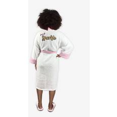 White - Women Robes Groovy Little Miss Sparkle Fleece Bathrobe - White