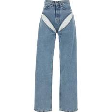 Organic Fabric - Unisex Jeans Y/Project Evergreen Cut-Out Jeans - Blue