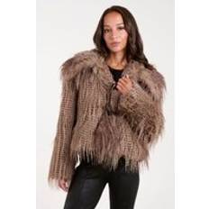 Blue Vanilla Faux Fur Coat - Brown