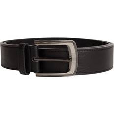 Clothing Duke Samuel Large Buckle Leather Belt - Black