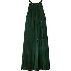 Burberry Green Dresses Burberry Studded Satin Dress - Green