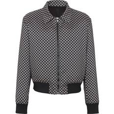 Balmain Men Jackets Balmain Mini Monogram Bomber Jacket - Black