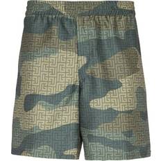 Balmain Shorts Balmain Camouflage Monogrammed Shorts - Green