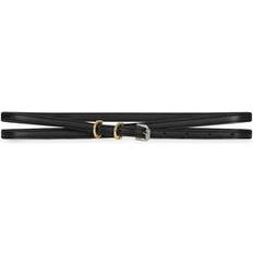 Femme - Laiton Accessoires Givenchy Voyou Double Wrap Leather Belt - Black