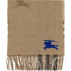 Cashmere Accessories Burberry Reversible EKD Check Cashmere Scarf - Beige