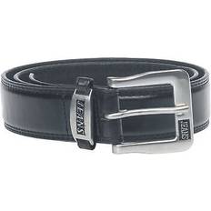Men - Silver Accessories Duke Kenny Bonded Leather Metal Buckle Belt - Black