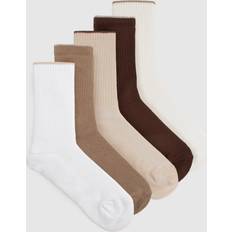 Boohoo Women Socks boohoo Womens Neutral Thick Ribbed Sock - Beige