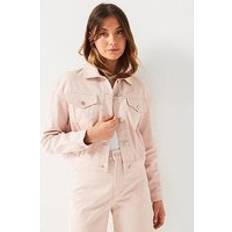 Armani Exchange Women Outerwear Armani Exchange Cropped Denim Jacket - Pink