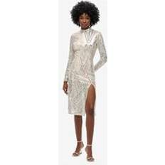 Short Dresses - Silver Superdry Open Back Sequin Midi Dress - Silver