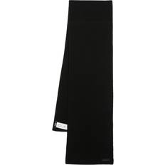 Versace Scarfs Versace Logo Appliquä Wool Scarf - Black