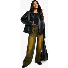 Women - Yellow Jeans boohoo Womens Yellow Tint Wide Leg Denim Jean - Yellow