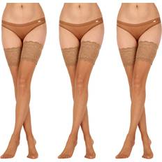 Voodoo Lab Lace Top Stay-Up Stockings - Nude Beige