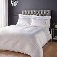 Catherine Lansfield Deco Sequin Set Super King Size Duvet Cover White