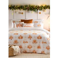 Furn Gretel Brushed Cotton Set Double Duvet Cover Orange, White