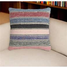 Homeroots 18 in Beige Black Striped Cotton Throw Pillow Cushion Cover Black, Beige