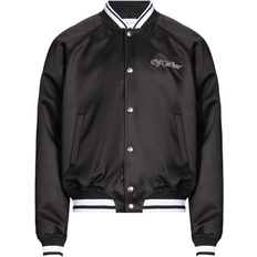 Bomberjackor - Herr - Vita Off-White College Satin Bomber Jacket - Black