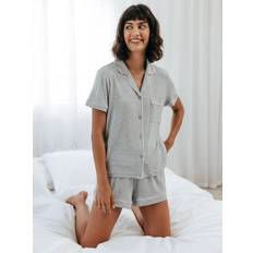 Solid Colours Pyjamas Chelsea Peers Modal Blend Short Pyjama Set - Grey