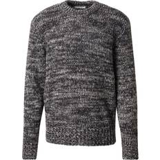 Herre - Multifarvet - Striktrøjer Sweatere Selected Homme Knitted Jumper - Black/Grey Flint/Multi