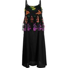 Comme des Garçons Dresses Comme des Garçons Tulle Embroidered Taffeta Slip Dress - Black