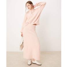 Pink - Women Skirts River Island Ultra Fluffy Knitted Maxi Skirt - Light Pink